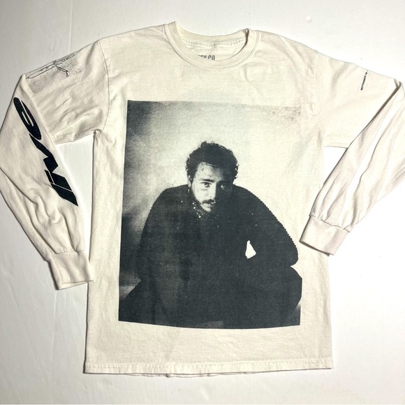 Post Malone Tour Shirt Long Sleeve Live Runaway 2019 White Size S Posty Co Band - Picture 1 of 9